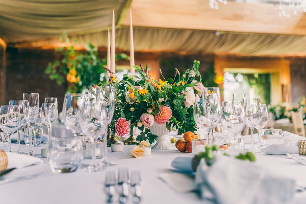 September wedding ideas aplenty at elmore court's harvestival decorated with seasonal flowers and fruits
