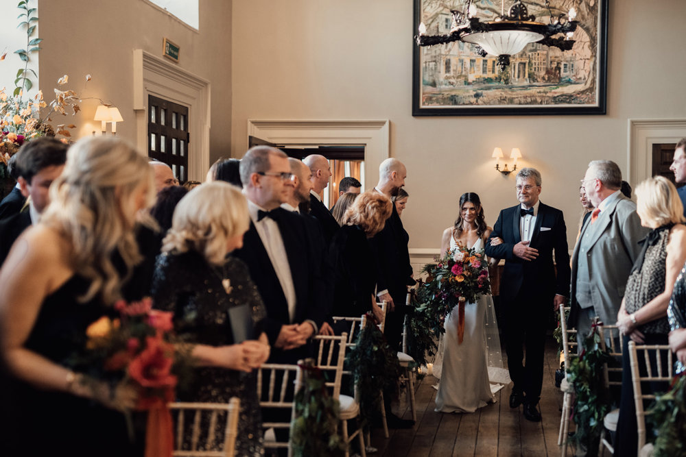 Post Christmas party wedding in black tie