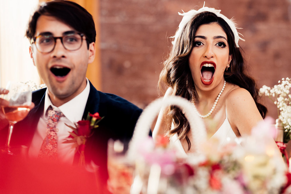 Stunning Pink & Red Wedding with 3 Dresses and a Bridesman