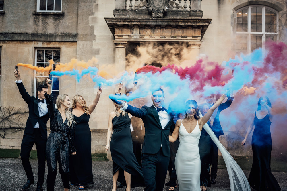 Post Christmas party wedding in black tie