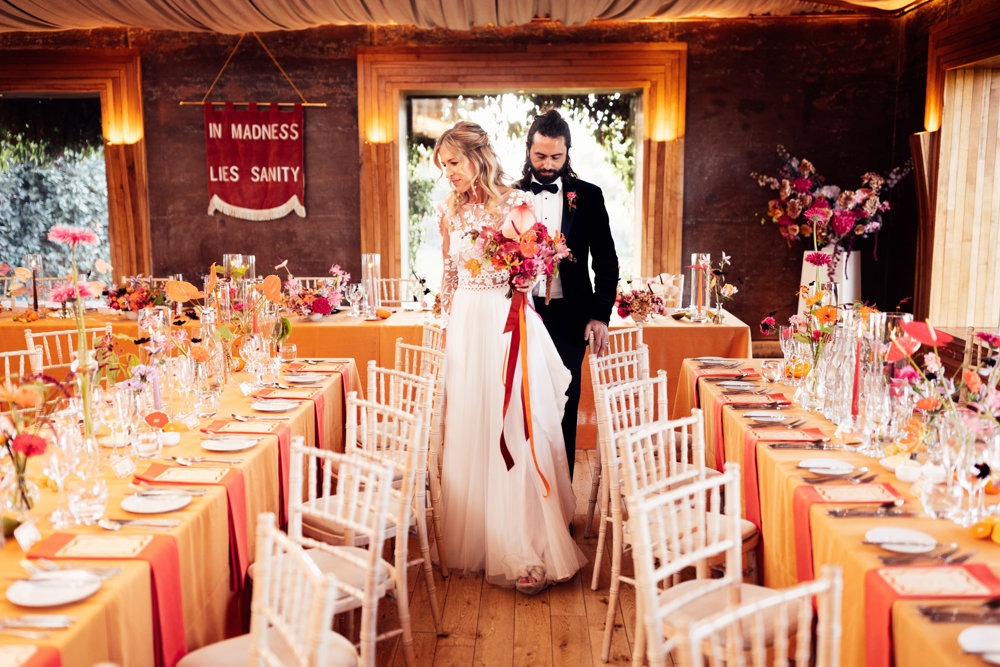 Colourful wedding with boho disco vibes