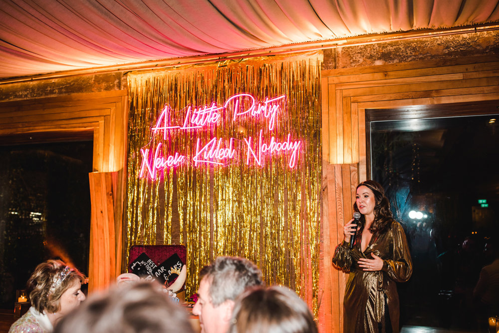 Weekend wedding with a 70s disco after party