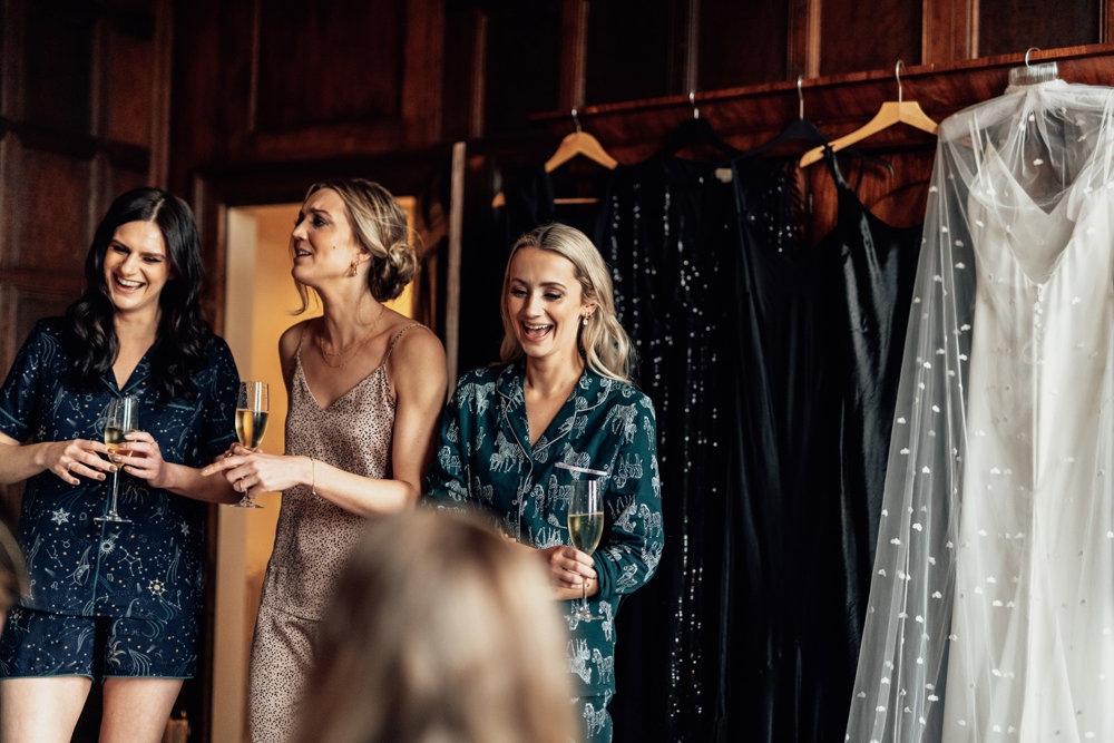 Post Christmas party wedding in black tie