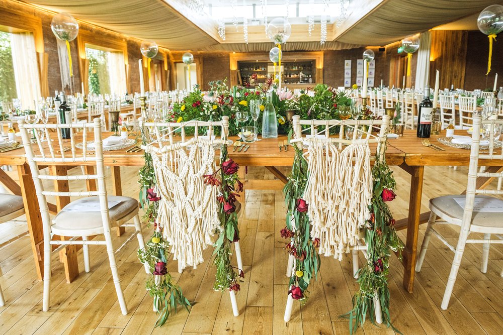 Colourful wedding reception inspiration at Elmore Court