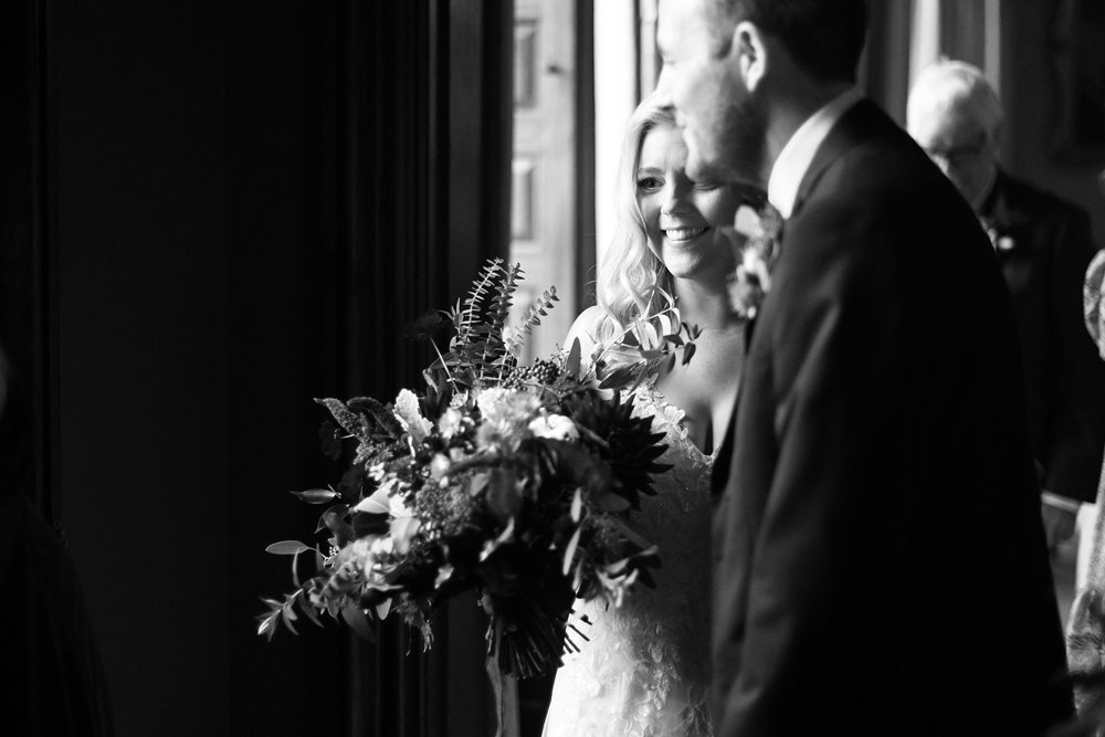 autumn bride ready to wed